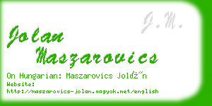 jolan maszarovics business card